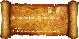 Urbanovics Gusztáv névjegykártya