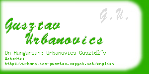 gusztav urbanovics business card